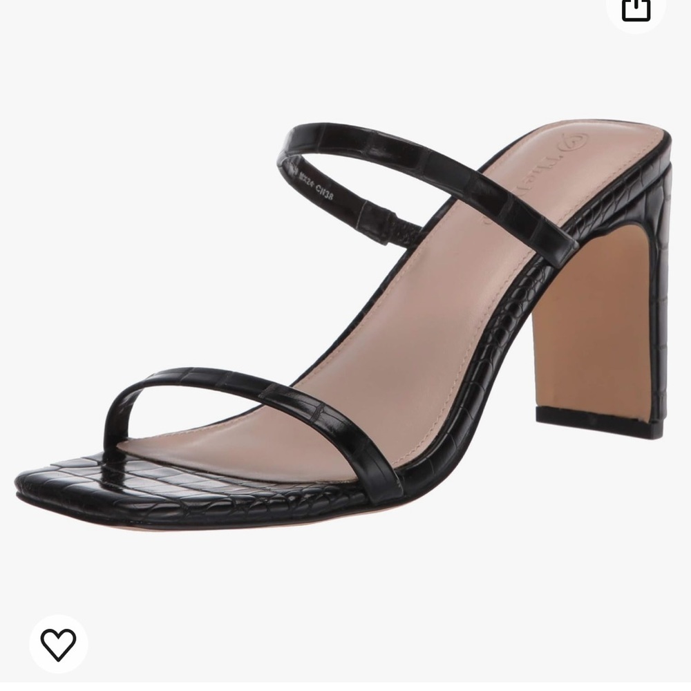 NWT The Drop Women's Avery Square Toe Two Strap High Heeled Sandal; size 8.5